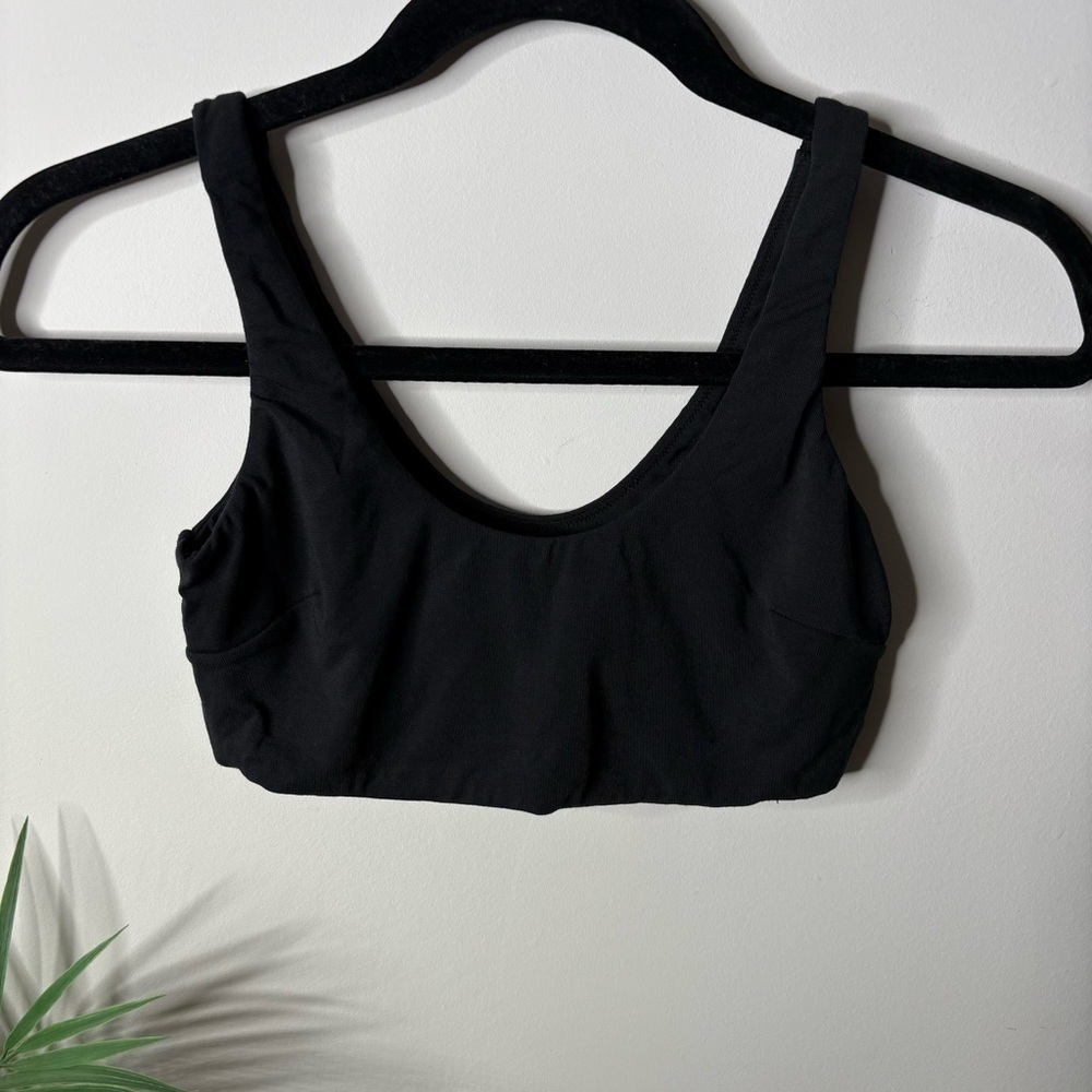 Quince Scoop Neck Soft Black Lounge Bra Size XS NWOT